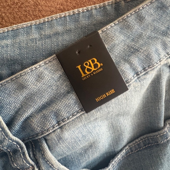 NWT - L & B DISTRESSED Half Denim red multi color Serape Party Pants - Picture 5 of 10